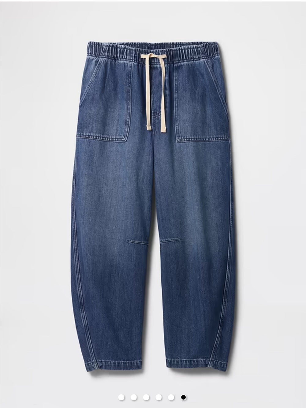 NWT Gap mid-rise Supersoft Pull-on Barrel Jeans size medium - Picture 4 of 11